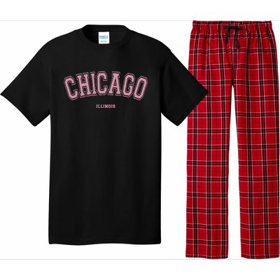 Chicago Illinois Il Varsity Style On Chicago Pajama Set