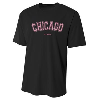 Chicago Illinois Il Varsity Style On Chicago Performance Sprint T-Shirt