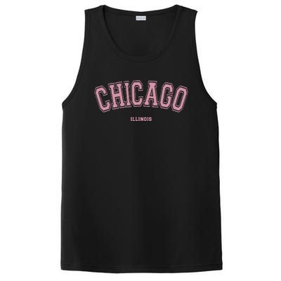 Chicago Illinois Il Varsity Style On Chicago PosiCharge Competitor Tank