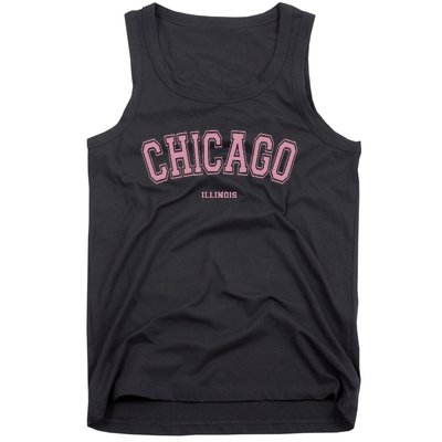 Chicago Illinois Il Varsity Style On Chicago Tank Top