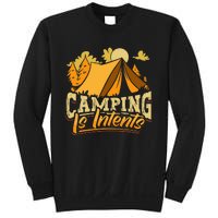 Camping is InTents Funny Camper Pun Design Backpacking Sweatshirt