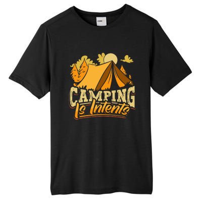 Camping is InTents Funny Camper Pun Design Backpacking Tall Fusion ChromaSoft Performance T-Shirt