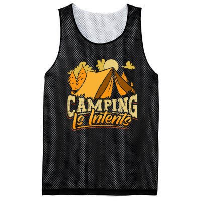 Camping is InTents Funny Camper Pun Design Backpacking Mesh Reversible Basketball Jersey Tank