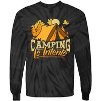 Camping is InTents Funny Camper Pun Design Backpacking Tie-Dye Long Sleeve Shirt