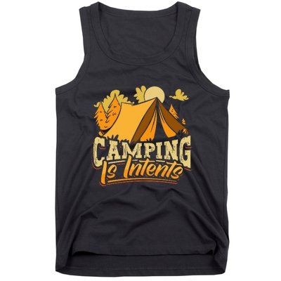 Camping is InTents Funny Camper Pun Design Backpacking Tank Top