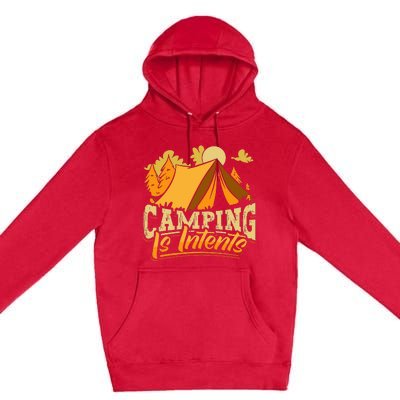 Camping is InTents Funny Camper Pun Design Backpacking Premium Pullover Hoodie