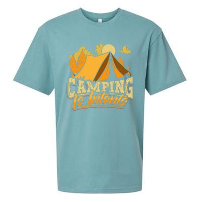 Camping is InTents Funny Camper Pun Design Backpacking Sueded Cloud Jersey T-Shirt