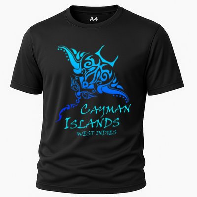 Cayman IslandsWest Indies Vintage Tribal Manta Ray Vacation Performance Shirt