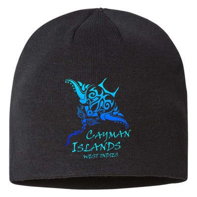 Cayman IslandsWest Indies Vintage Tribal Manta Ray Vacation Sustainable Beanie