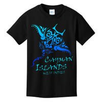 Cayman IslandsWest Indies Vintage Tribal Manta Ray Vacation Kids T-Shirt