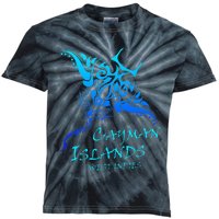 Cayman IslandsWest Indies Vintage Tribal Manta Ray Vacation Kids Tie-Dye T-Shirt