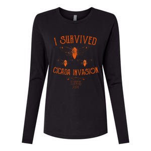 Cicada Invasion Illinois Usa 2024 Insect Entomology Orange Womens Cotton Relaxed Long Sleeve T-Shirt