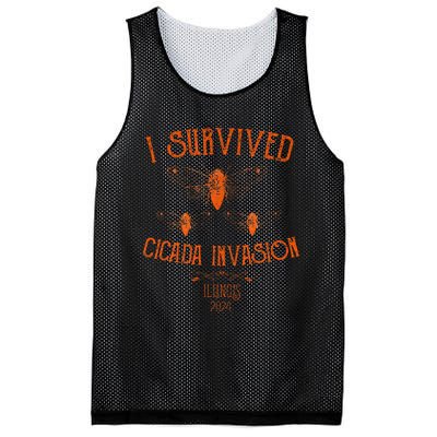 Cicada Invasion Illinois Usa 2024 Insect Entomology Orange Mesh Reversible Basketball Jersey Tank