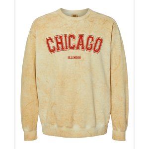 Chicago Illinois Il Red Letter Graphic On Chicago Colorblast Crewneck Sweatshirt