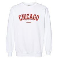 Chicago Illinois Il Red Letter Graphic On Chicago Garment-Dyed Sweatshirt