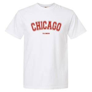 Chicago Illinois Il Red Letter Graphic On Chicago Garment-Dyed Heavyweight T-Shirt