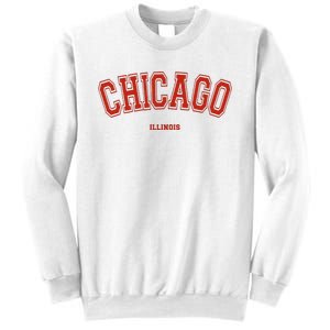 Chicago Illinois Il Red Letter Graphic On Chicago Sweatshirt