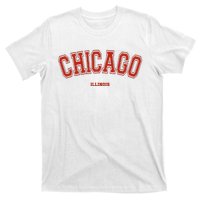 Chicago Illinois Il Red Letter Graphic On Chicago T-Shirt