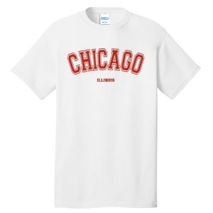 Chicago Illinois Il Red Letter Graphic On Chicago Tall T-Shirt