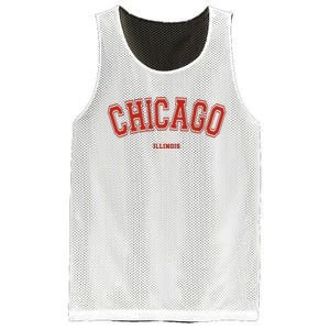 Chicago Illinois Il Red Letter Graphic On Chicago Mesh Reversible Basketball Jersey Tank