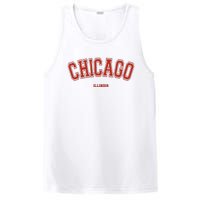 Chicago Illinois Il Red Letter Graphic On Chicago PosiCharge Competitor Tank