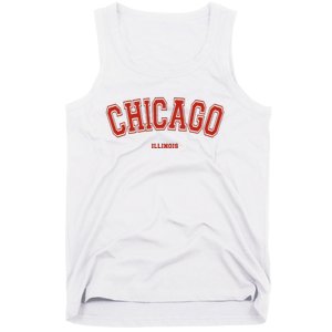 Chicago Illinois Il Red Letter Graphic On Chicago Tank Top