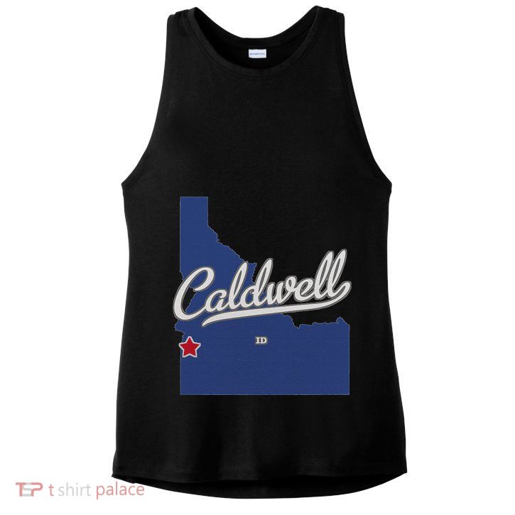 Caldwell Idaho Id Map Ladies PosiCharge Tri-Blend Wicking Tank
