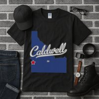 Caldwell Idaho Id Map Tall T-Shirt