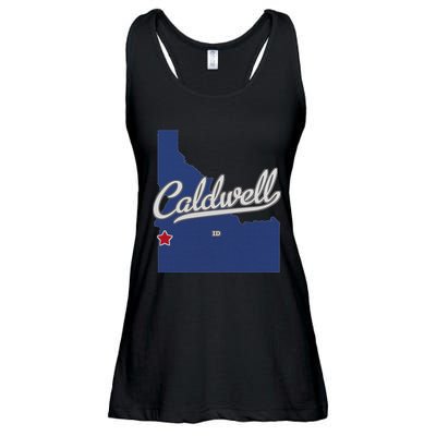 Caldwell Idaho Id Map Ladies Essential Flowy Tank