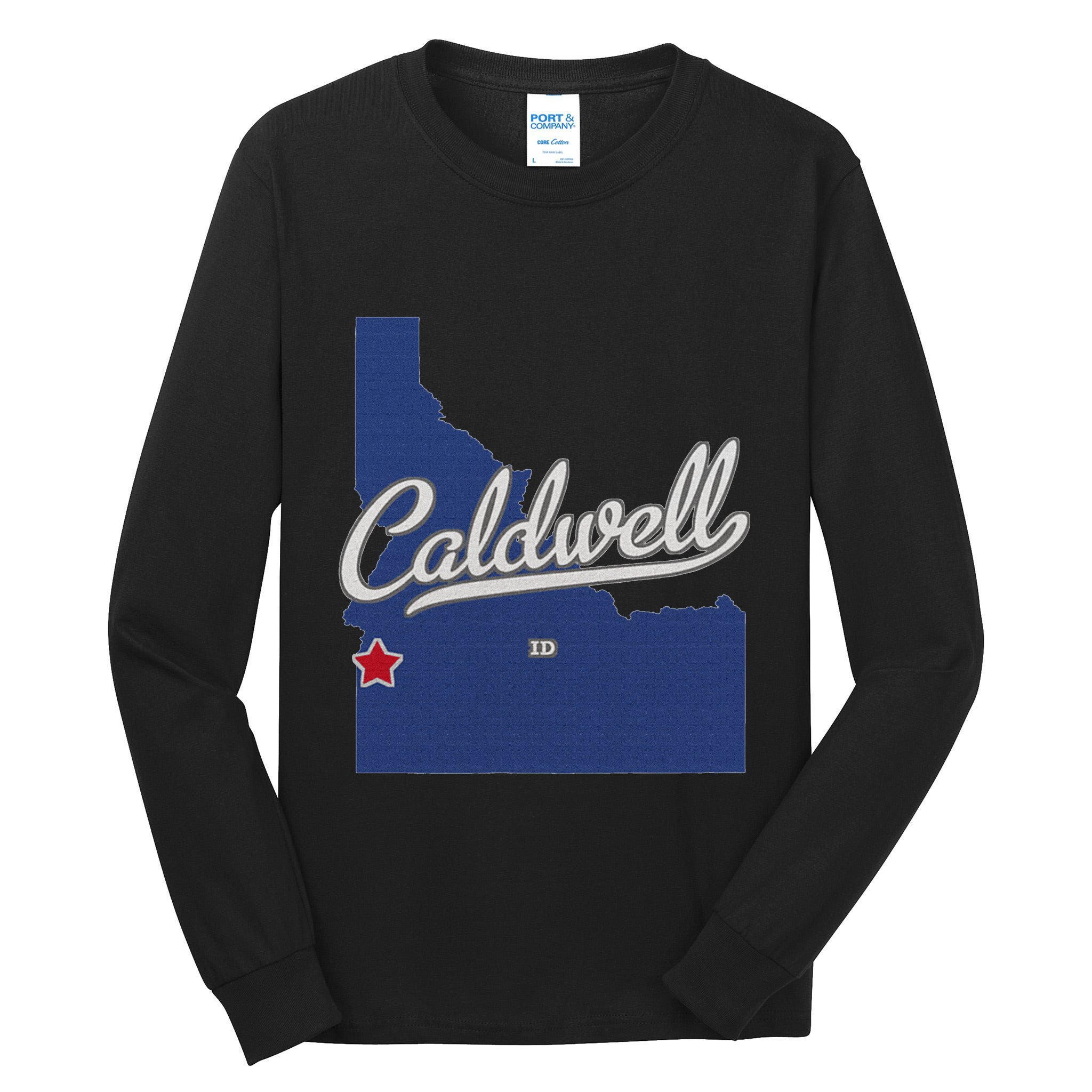 Caldwell Idaho Id Map Tall Long Sleeve T-Shirt