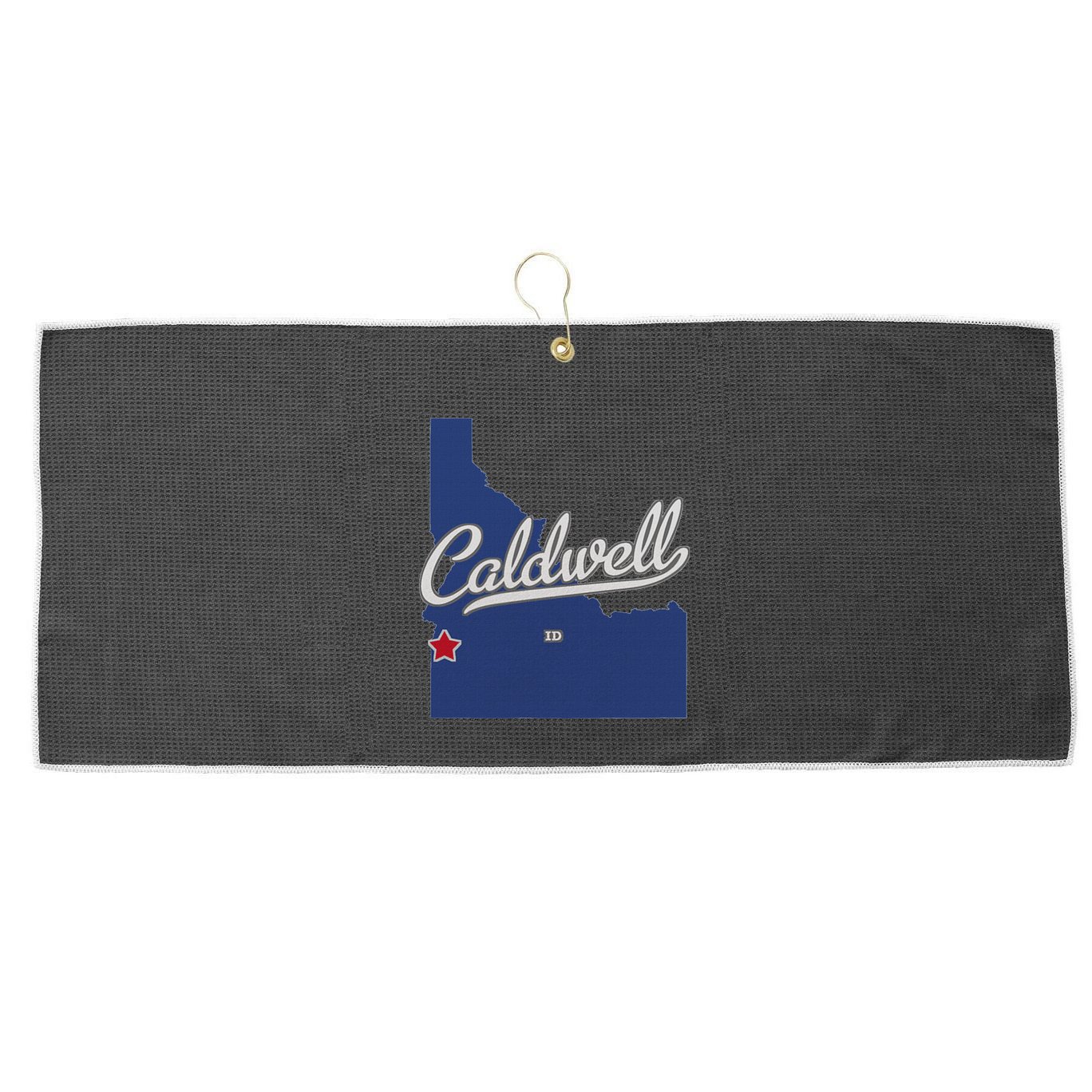 Caldwell Idaho Id Map Large Microfiber Waffle Golf Towel
