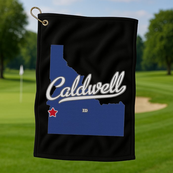 Caldwell Idaho Id Map Golf Towel