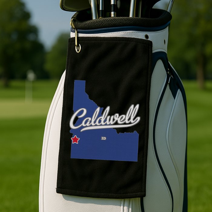 Caldwell Idaho Id Map Golf Towel