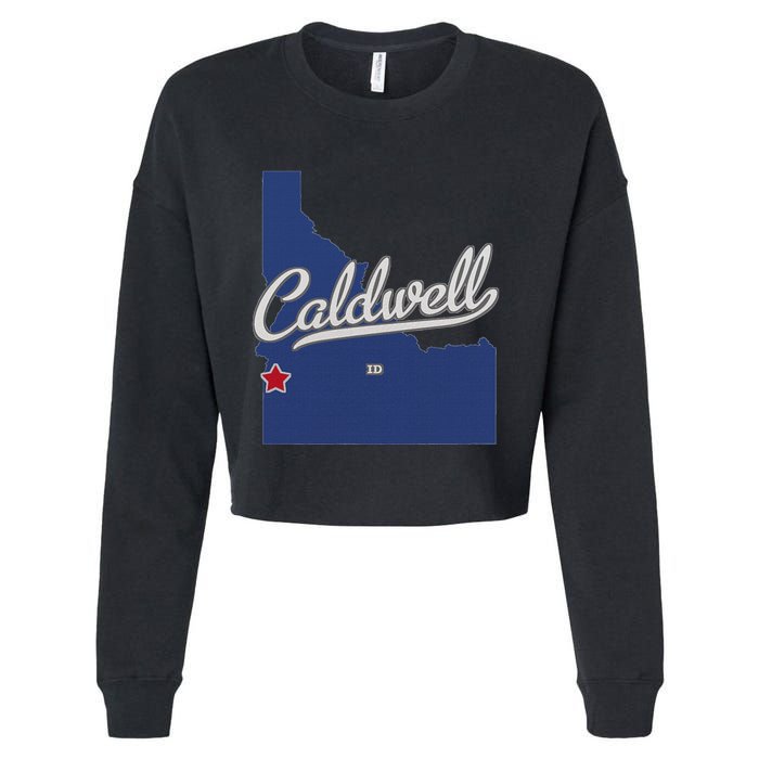 Caldwell Idaho Id Map Cropped Pullover Crew