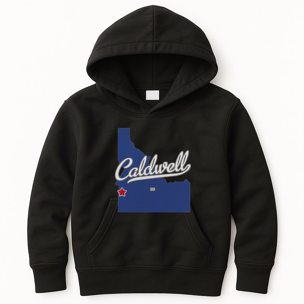 Caldwell Idaho Id Map Kids Hoodie