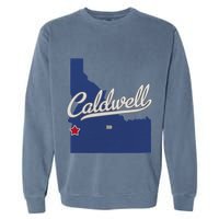 Caldwell Idaho Id Map Garment-Dyed Sweatshirt