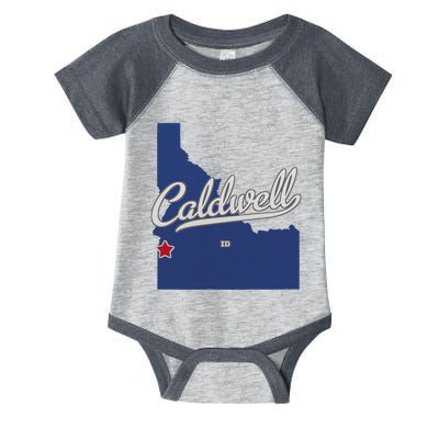 Caldwell Idaho Id Map Infant Baby Jersey Bodysuit
