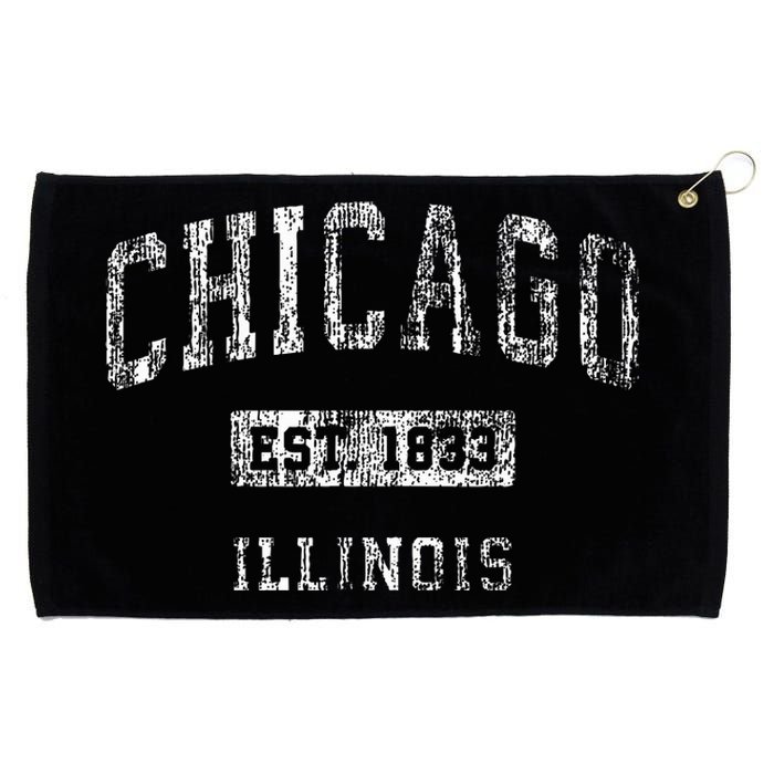 Chicago Illinois Il Vintage Athletic Sports Grommeted Golf Towel