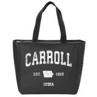 Carroll Iowa Ia Vintage Sports Zip Tote Bag