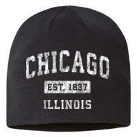 Chicago Illinois Il Vintage Established Sports Sustainable Beanie