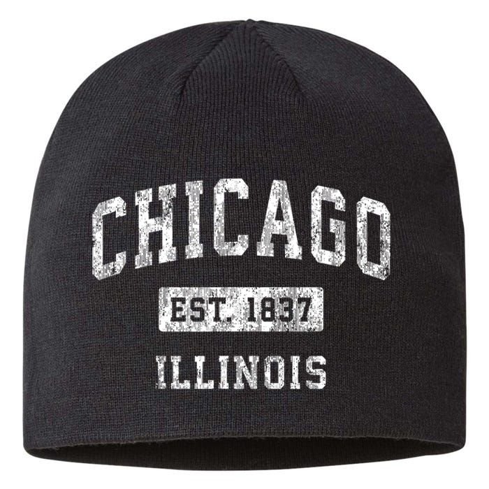 Chicago Illinois Il Vintage Established Sports Sustainable Beanie