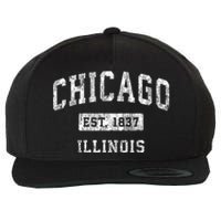 Chicago Illinois Il Vintage Established Sports Wool Snapback Cap