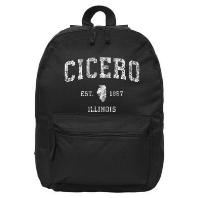 Cicero Illinois Il Vintage Athletic Sports Design 16 in Basic Backpack