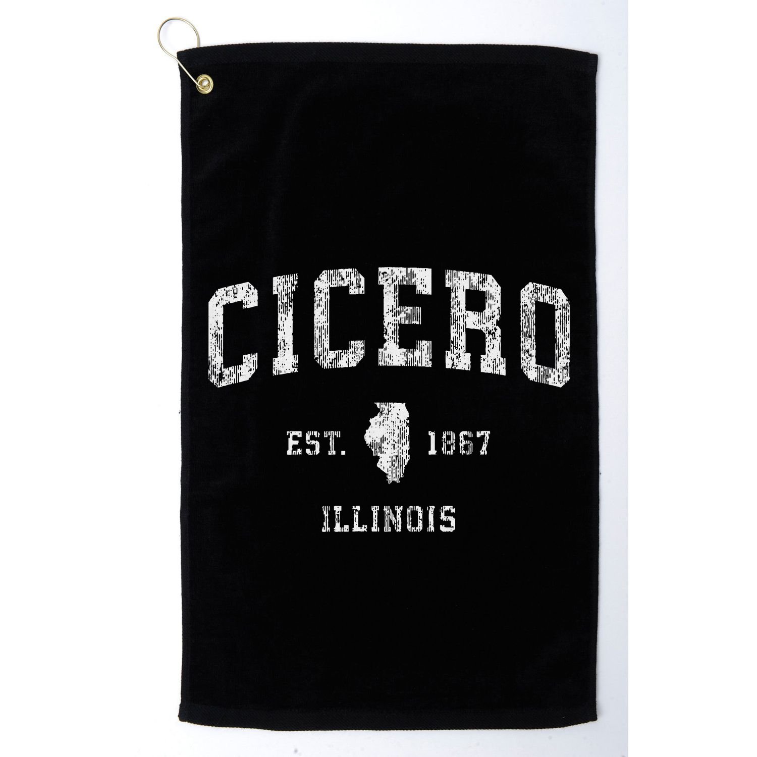 Cicero Illinois Il Vintage Athletic Sports Design Golf Towel