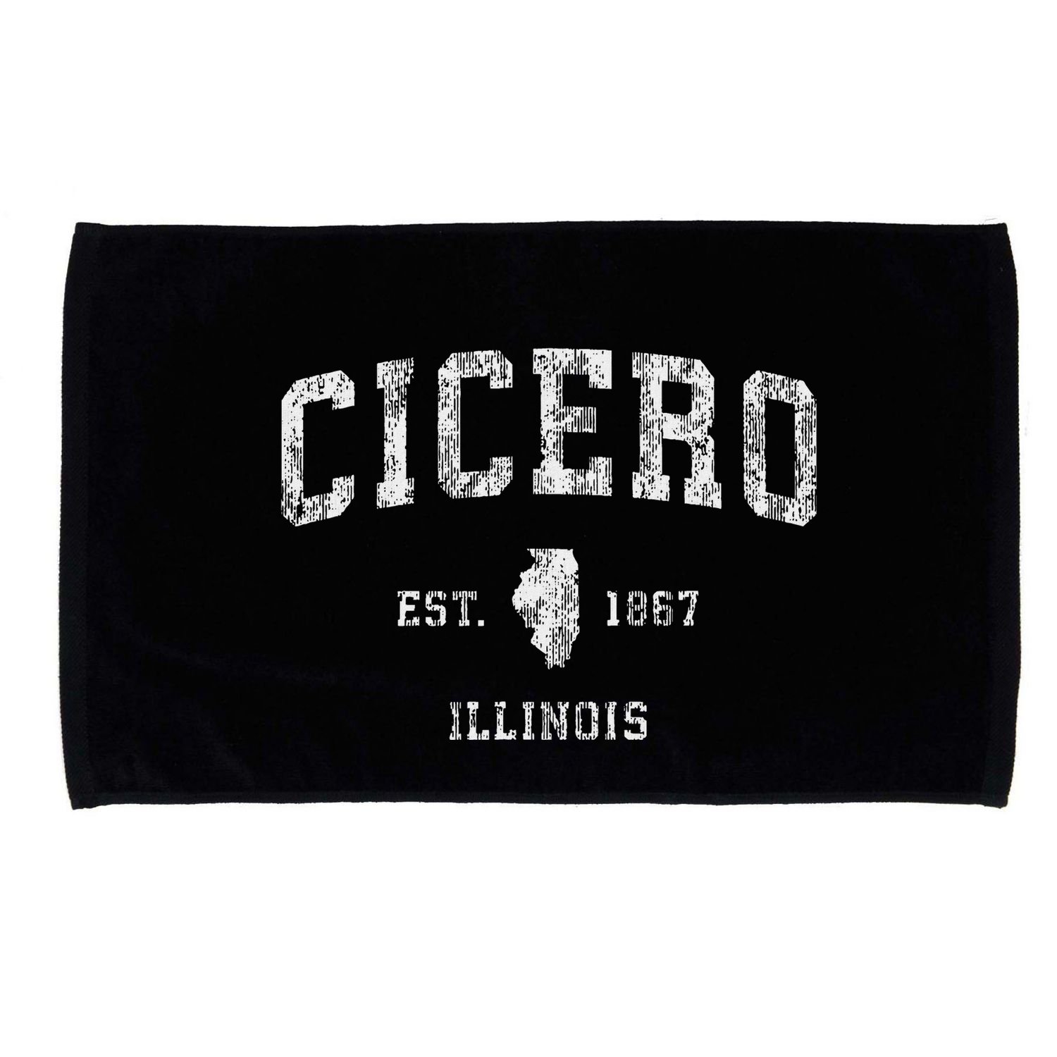 Cicero Illinois Il Vintage Athletic Sports Design Microfiber Hand Towel