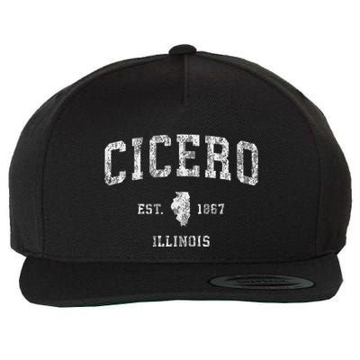 Cicero Illinois Il Vintage Athletic Sports Design Wool Snapback Cap
