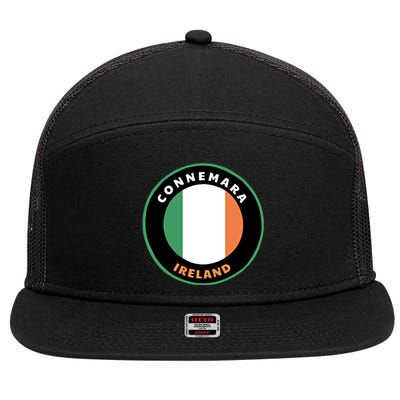 Connemara Ireland Ie Irish Heritage And Pride Flag Badge Gift 7 Panel Mesh Trucker Snapback Hat