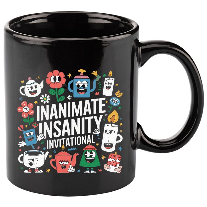 Creator Ink Inanimate Insanity Black And White 11oz C Handle Ceramic Mug