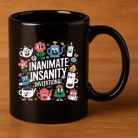 Creator Ink Inanimate Insanity Black And White 11oz C Handle Ceramic Mug