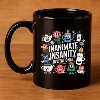 Creator Ink Inanimate Insanity Black And White 11oz C Handle Ceramic Mug